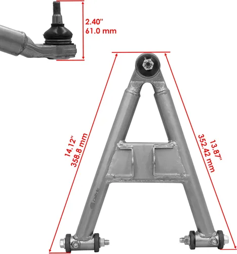 Vista 5 de Caltric Brazos A delanteros inferiores y superiores compatibles con Yamaha Raptor 350 YFM350R YFM 350R 2004-2010