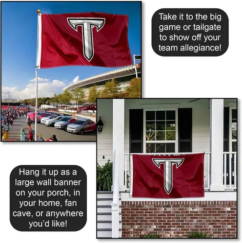 Vista 4 de Troy Trojans Power T Bandera