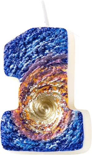 Vista 8 de Space Universe - Vela de cera vegetal con número de agujero negro para decoración de tartas (5)