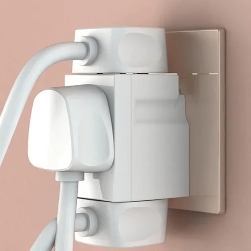 Vista 2 de Adaptador de enchufe triple de 3 vías, adaptador de enchufes múltiples, adaptador de enchufe de 3 pines, extensiones de enchufe de 250 V, 13