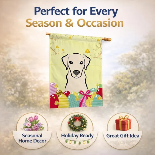 Vista 384 de Caroline's Treasures BB1923GF Bandera decorativa para jardín con diseño de Border Collie, para caza de huevos de Pascua, para jardín, jardín, patio
