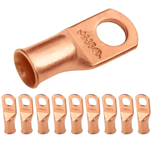 Vista 18 de SELTERM - 5 terminales de anillo resistentes para cable de batería, calibre 1/0 AWG, pernos de 1/2 pulgadas, terminales de calibre 0, ojales