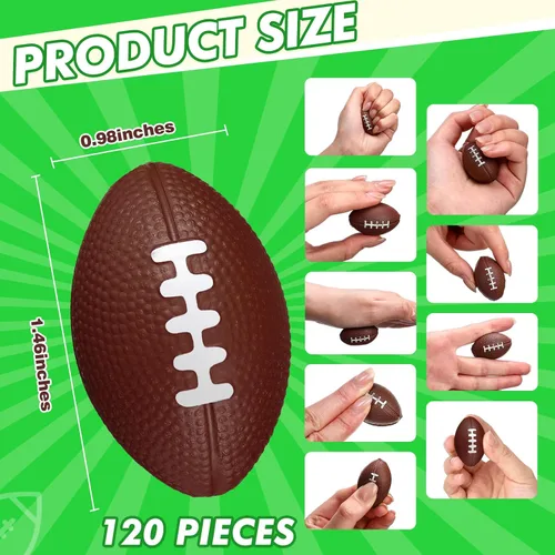 Vista 2 de Jerify Paquete de 120 mini pelotas de fútbol antiestrés de 1.46 pulgadas, pelota deportiva de espuma para adultos, bolas pequeñas de alivio