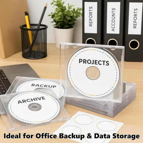 Vista 5 de Paquete de 25 cajas de CD de 0.409 in, estuche vacío de plástico transparente para CD estándar individual, estuches de joyas para CDs, DVD
