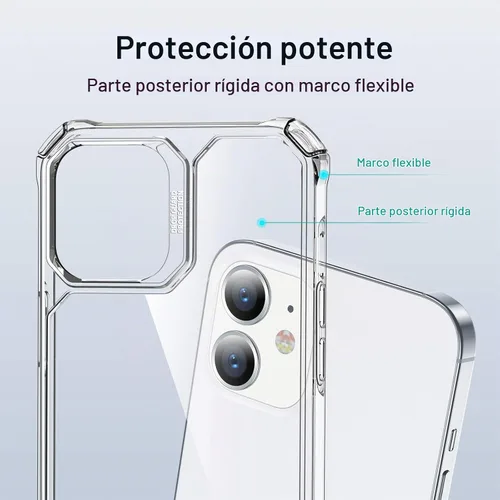 Vista 6 de ESR Funda para iPhone 12/iPhone 12 Pro, protección de grado militar, esquinas de protección de aire a prueba de golpes, parte trasera resistente al