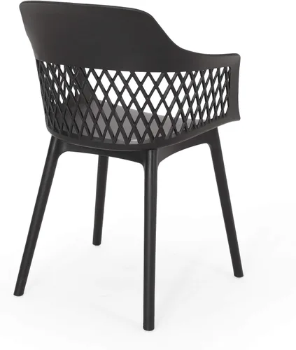 Vista 6 de Christopher Knight Home Madeline - Silla de comedor al aire libre (juego de 2), color negro