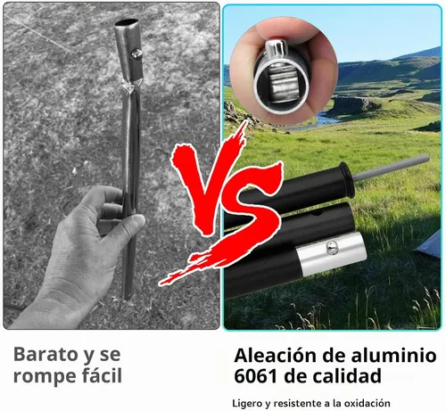 Vista 5 de SANLIKE Postes de aluminio de 60 pulgadas, postes de lona impermeables para Negro-4 secciones
