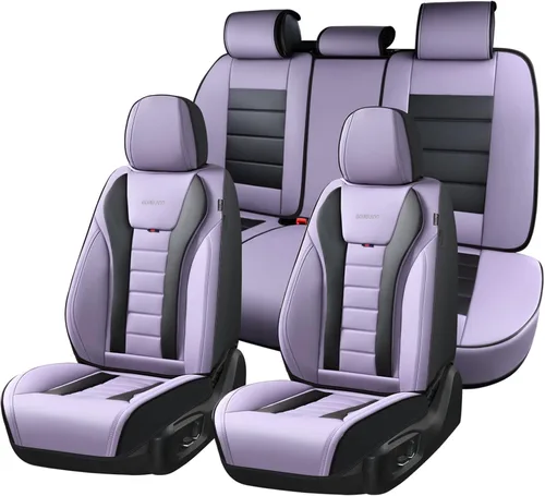 Vista 13 de Coverado Juego completo de fundas de asiento de automóvil, protector impermeable para asiento de automóvil, cojín de asiento de cuero, fundas