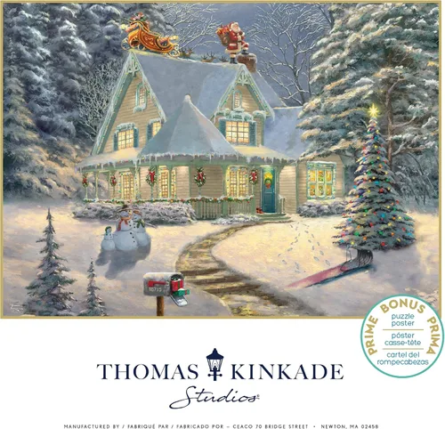 Vista 6 de Ceaco - Thomas Kinkade - Holiday - Midnight Delivery - Rompecabezas de 1000 piezas Art by Thomas Kinkade, Made in USA, Recycled Board, Finished