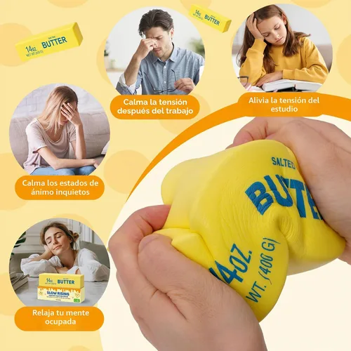 Vista 6 de Squishy Butter Squeeze Toy, 9.4IN Jumbo Butter Squishy Fidget Toy 1 Pack (9.5 In) Jumbo Butter Squishy