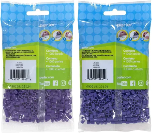 Vista 2 de Perler Bolsa de cuentas 1000, paquete de uva e iris (paquete de 2)