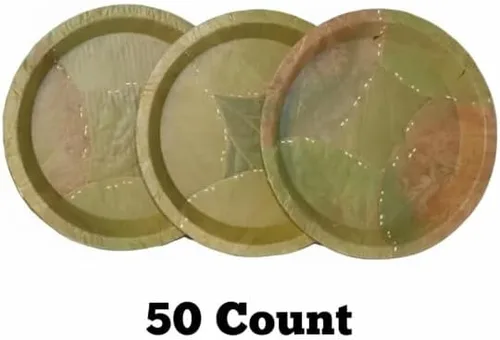 Vista 3 de Sal Leaf - Platos redondos, 11.5 pulgadas, paquete de 50 unidades, 100% compostables, biodegradables, sin químicos, resistentes al calor