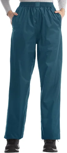 Vista 13 de iCreek Pantalones de lluvia para mujer, impermeables, transpirables Verde militar