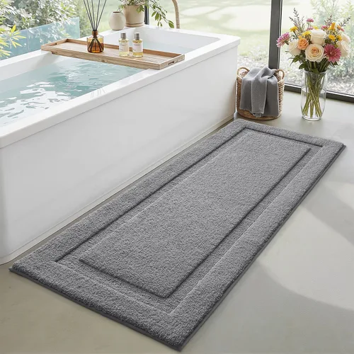 Vista 28 de LUMI Alfombras de baño ultrasuaves antideslizantes con parte trasera de goma, absorbente y lavable, de secado rápido, alfombra de felpa de Beige