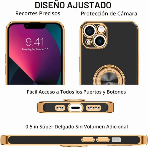 Vista 2 de BENTOBEN Funda para iPhone 13, funda para iPhone 13, ajuste delgado, soporte de anillo de 360°, soporte magnético para automóvil, soporte para Negro