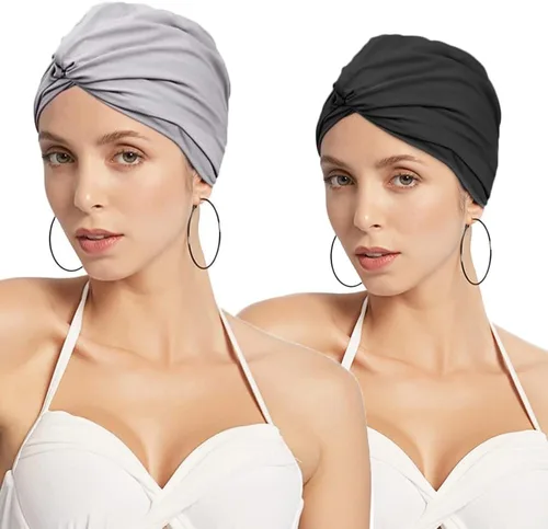 Vista 14 de Gorro de natación de elastano para verano, no impermeable, antideslizante, elástico, para piscina, gimnasio, deportes acuáticos subacuáticos