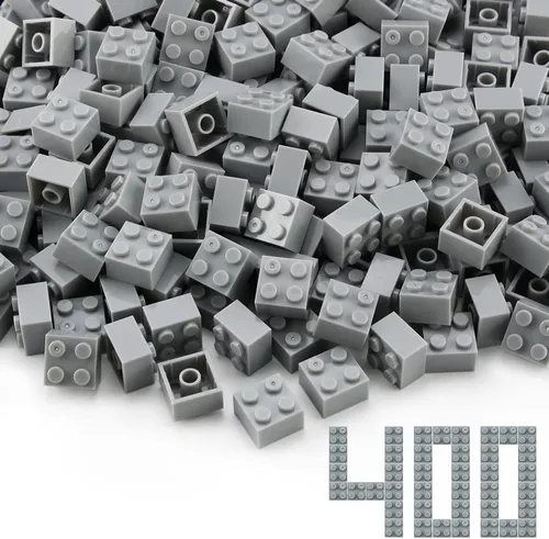 Vista 6 de Ladrillos negros 2x2, 400 piezas, piezas de construcción creativa, juego de bloques de juguete, accesorios básicos compatibles con 3003 principales