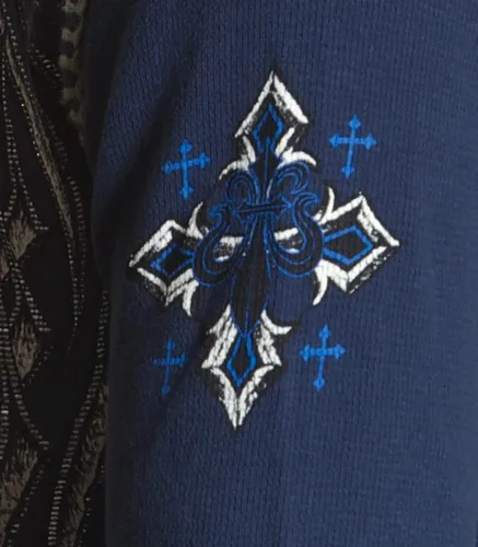 Vista 9 de Archaic by Affliction - Camisa térmica para hombre, alas de lomo, Azul