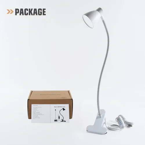 Vista 9 de Lámpara de lectura con clip de CeSunlight, lámpara de abrazadera para escritorio, 3000 – 6500K, temperatura de color ajustable, 6 modos