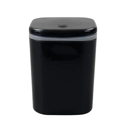Vista 7 de Begale Mini cubo de basura de plástico de 0.5 galones, pequeño bote de basura con tapa