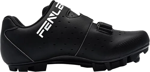 Vista 7 de FENLERN Zapatos de ciclismo para hombre, zapatos de bicicleta de montaña MTB con hebilla de trinquete rápida, para montar en interiores