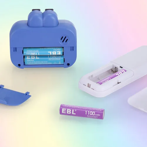 Vista 9 de EBL Baterías AAA recargables 10 unidades de alta capacidad 1100mAh (paquete de 10 - 2 x 5 colores en una caja) 1.2V Ni-Mh triple AAA batería ProCyco