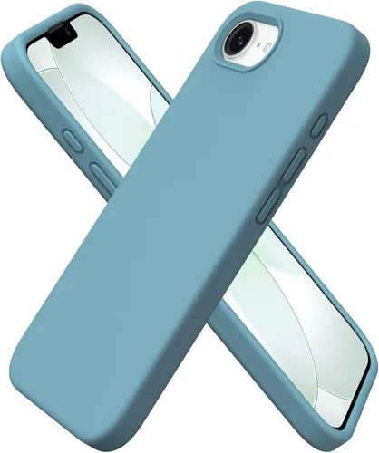 Vista 22 de ORNARTO Funda compatible con iPhone 16e de 6.1 pulgadas (2025), silicona líquida de 3 capas cubierta completa de goma de gel suave, funda protectora