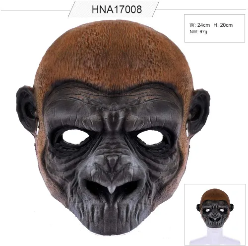 Vista 4 de NewL Máscara de media cara de animal 3D de Halloween para mujeres y hombres