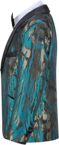 Vista 2 de SWOTGdoby Traje de esmoquin para niños, vestido formal de jacquard de 3 piezas, blazer y chaleco
