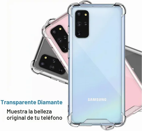 Vista 6 de KIOMY Funda transparente para Samsung Galaxy S20 Plus 5G Hybrid Hard PC Back con TPU suave parachoques [protección contra caídas de grado militar] a