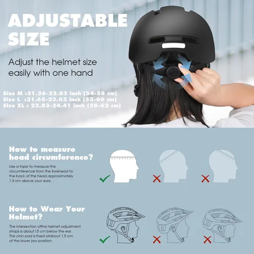 Vista 3 de Shinmax Casco de bicicleta – Casco de ciclismo ligero ajustable estilo gorra de béisbol con visera larga, tira reflectante, para viajes urbanos