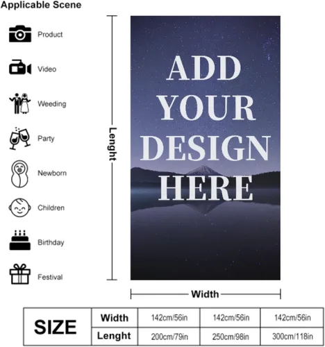 Vista 5 de wxyzdq Tela de Fotografía Personalizada Fondos Personalizados para Diseñar Tu Propia Foto Logotipo Texto No Reflectante No Penetrante Fondo