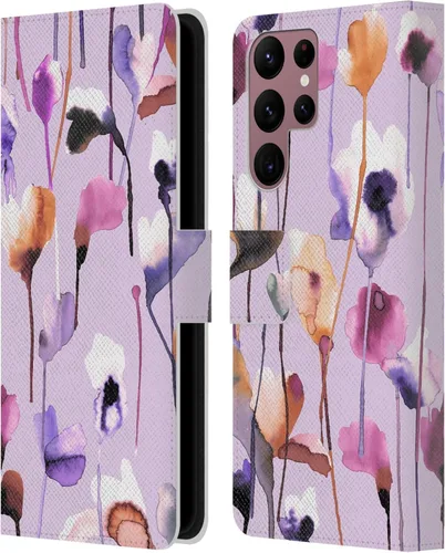 Vista 84 de Head Case Designs Officially Licensed Ninola Abstract Poppies Lilac Floral Leather Wallet Case Compatible with Samsung Galaxy A07 4G