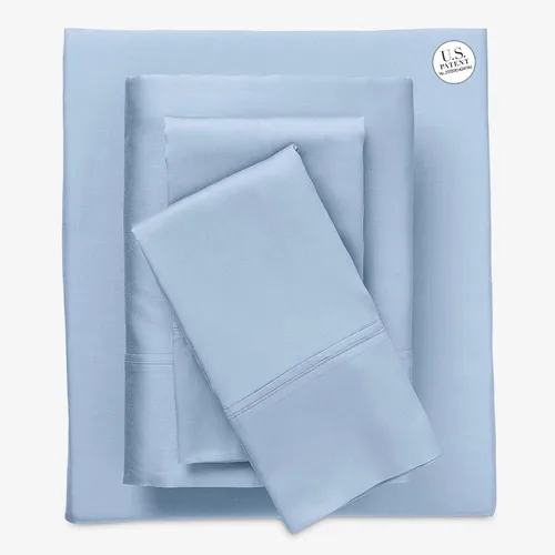 Vista 12 de BrylaneHome Bed Tite 300 Thread Count Sheet Set Floral azul