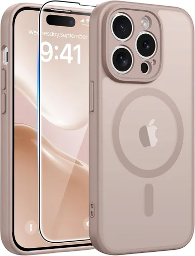 Vista 127 de FNTCASE - Funda para iPhone 16 Pro: magnética, mate, translúcida, de grado militar, protectora contra caídas, resistente, fina, duradera y a prueba