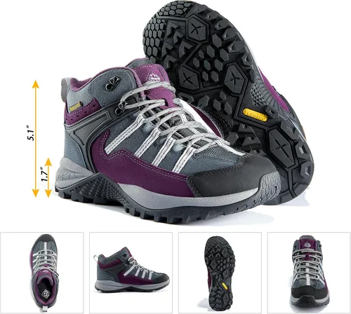 Vista 2 de Wantdo Botas de senderismo impermeables para mujer antideslizantes botas tácticas para senderismo al aire libre