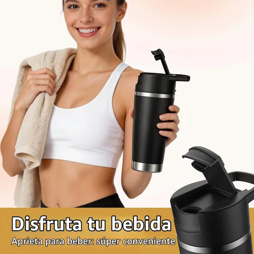 Vista 8 de Licuadora portátil con vaso aislado al vacío, licuadora personal recargable inalámbrica de 20 onzas, botella de mezcla de acero inoxidable de 120 W