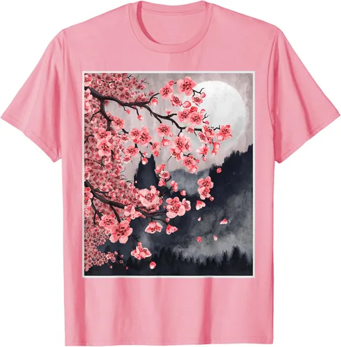 Vista 68 de Sakura - Camiseta japonesa de cerezo en flor japonesa, Negro, S