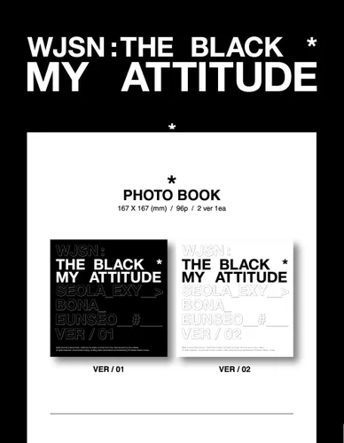 Vista 3 de WJSN The Black - My Attitude (1er álbum individual) álbum+fotolibro+tarjeta fotográfica+juego de tarjetas de fotos extra (1 (negro) Ver.)