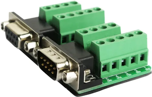 Vista 3 de DB9 Conector de ruptura RS232 Serial 9 Pin Conector Db9 Terminal (Macho x 1, Hembra x 1)