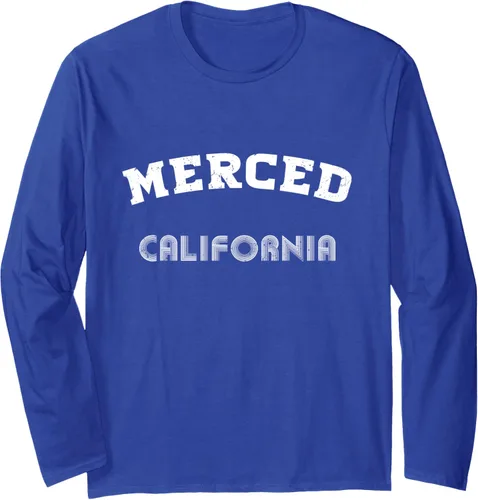 Vista 3 de Camiseta vintage de manga larga Merced City California State, Negro