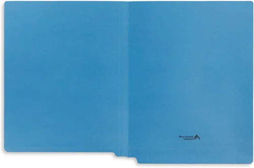 Vista 5 de Blue Summit Supplies 100 carpetas de archivos con pestañas finales azules, carpetas con pestañas finales, archivos de pestañas de corte recto