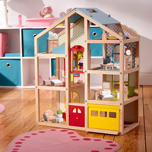Vista 8 de Juego de 23 piezas de decoración de muebles de casa de muñecas, accesorios de bricolaje, incluyendo comedor, sentado, sala de estar, dormitorio