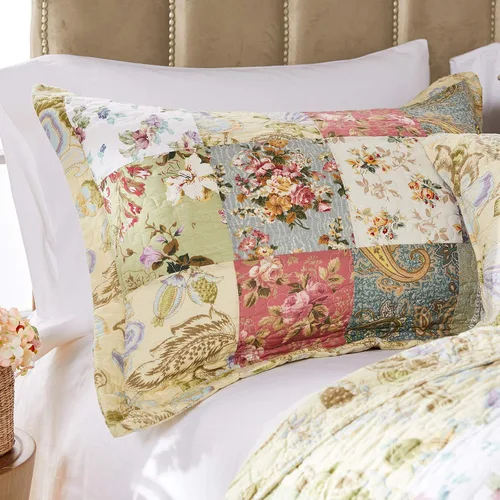 Vista 10 de Greenland Home Blooming Prairie Juego de Edredón de Retazos Autentico 100% Algodón, 2 Piezas Twin/Twin XL, Modelo: GL-0809CMST