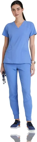 Vista 4 de Barco ONE - Top de 5 bolsillos con cuello en V para mujer, elástico en 4 direcciones