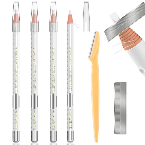 Vista 14 de Kit de maquillaje para tatuar cejas y suministros de microblading con lápices de cejas resistentes al agua - Permanentes, en 5 colores, lápices