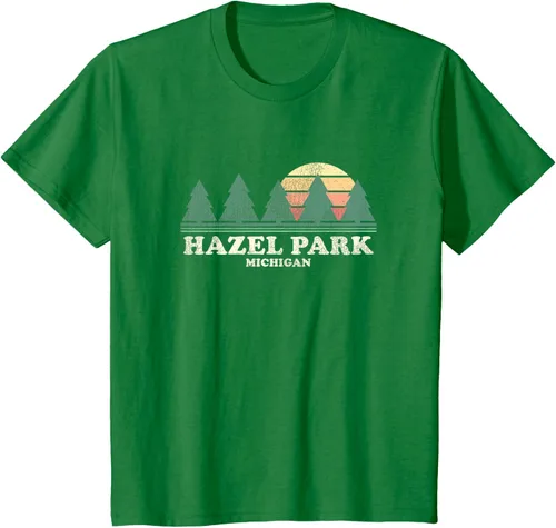 Vista 34 de Hazel Park MI - Camiseta vintage con diseño retro de los años 70, Azul / Patchwork, S