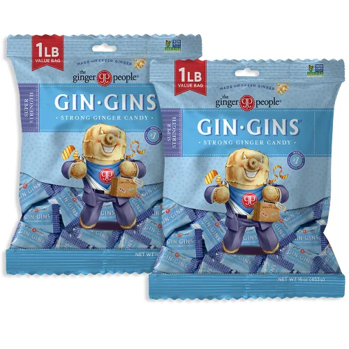 Vista 25 de GIN GINS Boost Red Magic Ginger Chews Soporte digestivo de 2 libras, 1 paquete