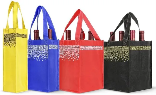 Vista 7 de Simply Green Solutions - Bolsas reutilizables de regalo de vino con asas, portabotellas para 1-6 botellas, juego de 4, Estambul