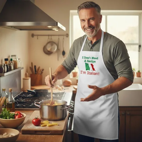 Vista 2 de I Don't Need A Recipe - Delantal italiano Delantal lindo chef